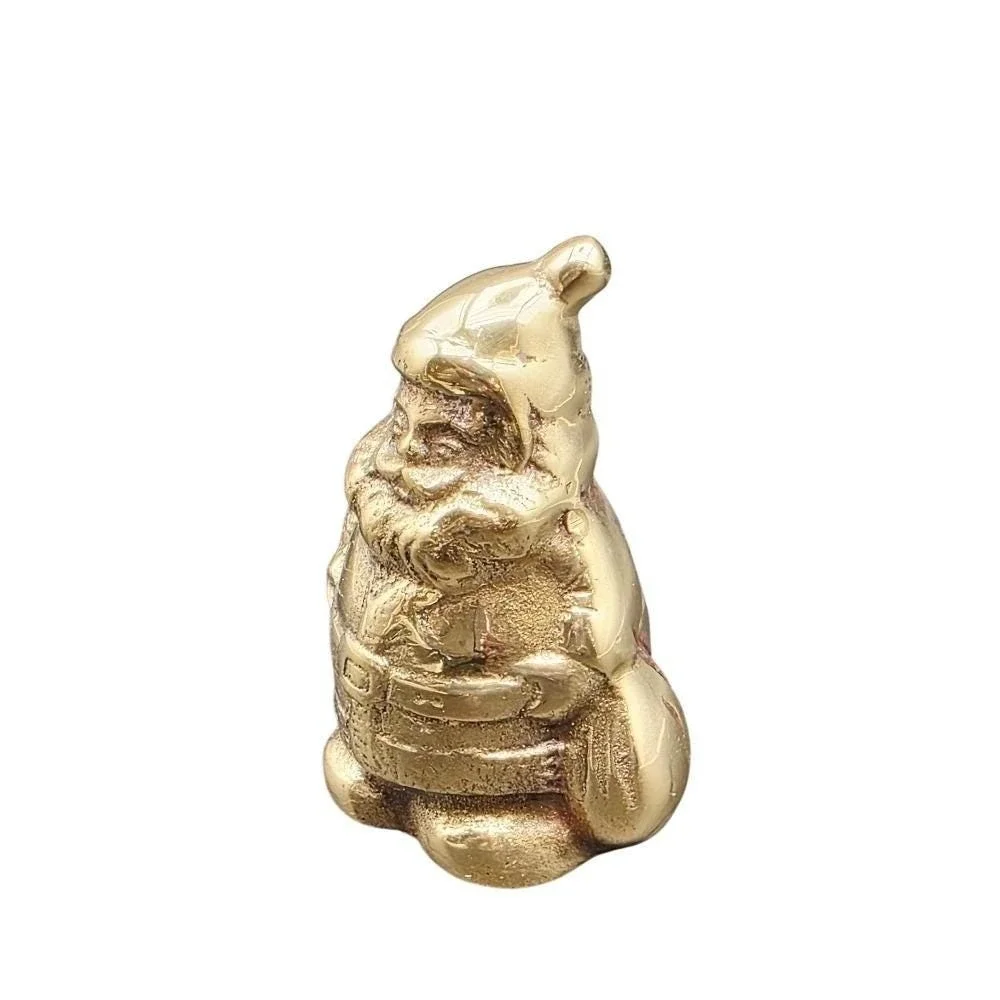 Vintage Brass Santa Claus Bell Figurine,‎ Christmas Holiday Decor